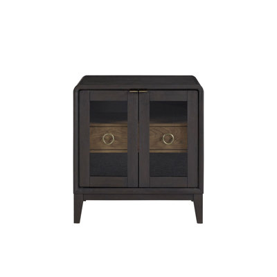 Stylish Glass Door Nightstand With Ample Storage And Functional Design