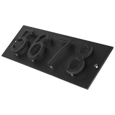 Plaque d'adresse horizontale flottante en aluminium Royal Shade - 4 chiffres personnalisés