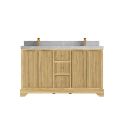 60'' Double Bathroom Vanity with Quartz Top