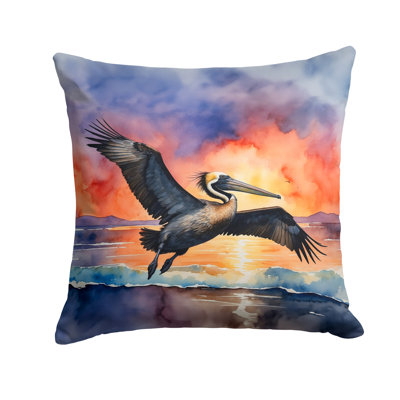 Pelican Fiery Sunset Throw Pillow