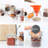 3.4 oz Small Glass Spice Jars with Lables, 24 Pack Empty Mini Square Spice Bottles
