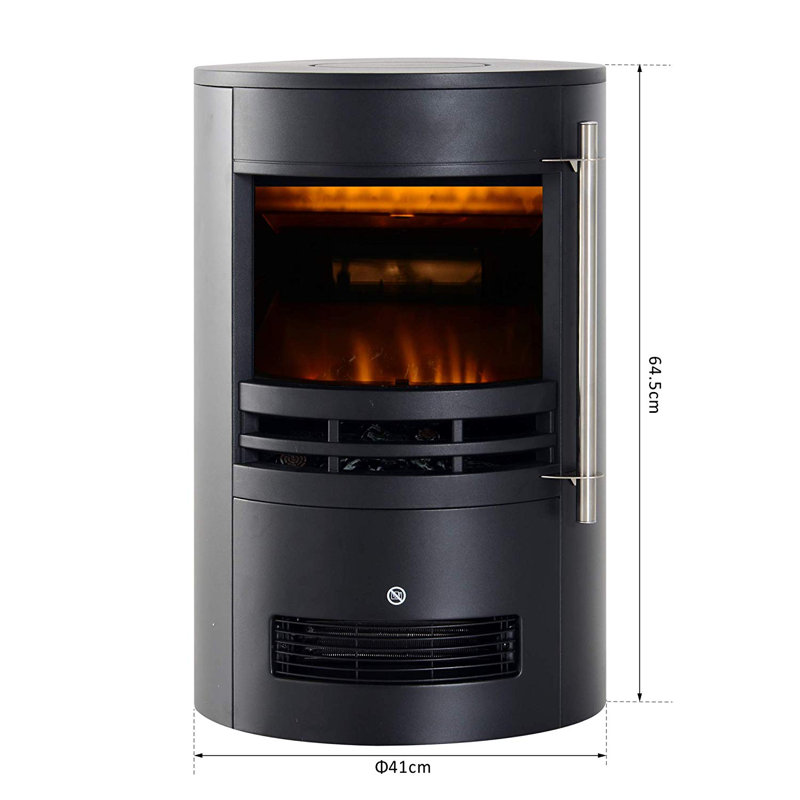 Agatha Belfry Heating 41cm W Black Electric Fireplace with 6138 BTU