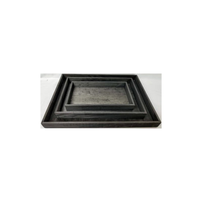 Ensemble de plateau de service en bois rectangulaire 3 pièces Elise