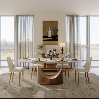 Modern Dining Room Sets, Pre-Assembly Rectangular Dining Table Sets, Sintered Stone Tabletop Kitchen Dining Table Set With Upholstered PU Leather Chairs