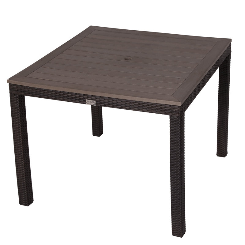 Sandra 4 - Person Wicker Patio Dining Set with Square Table , Cushions Included