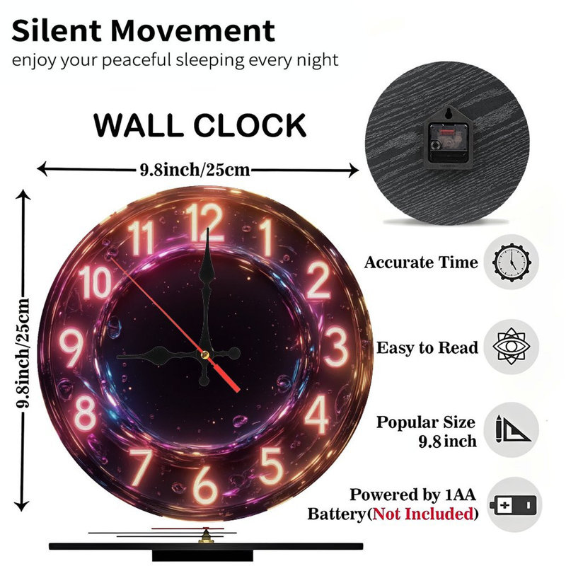 Horloge brillante avec étoiles cosmiques
