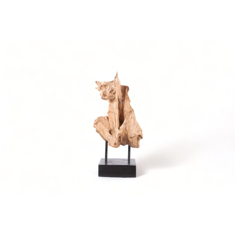 Table Top Organic Teak Sculpture- 28" Inch Tall