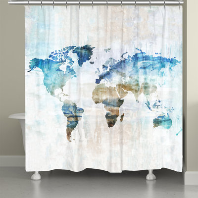 World Travellers Map Shower Curtain