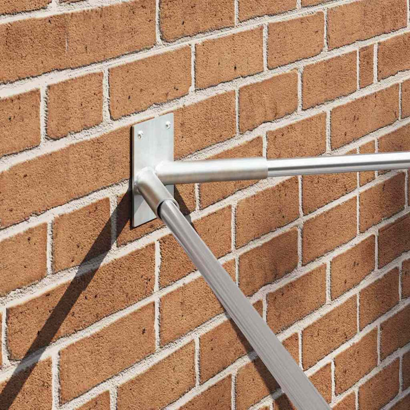 Flag Pole Holder Steel, Silver, 11.5cm W  x 7.5cm D