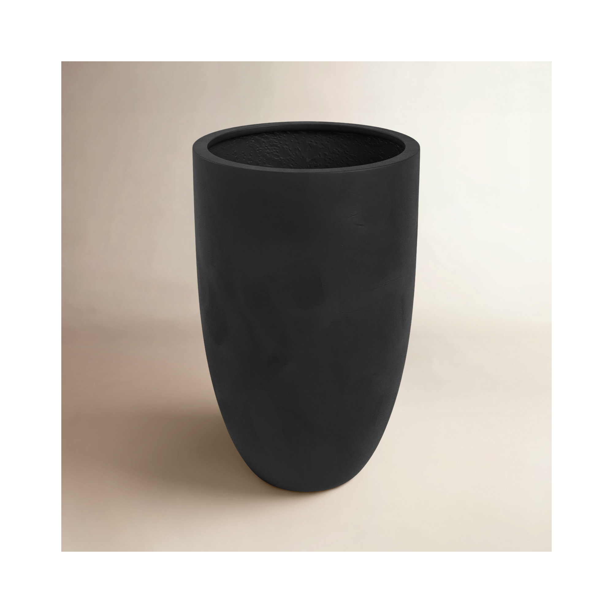 Elbe Handmade Pot Planter, 21.75" H x 16" W x 16" D, Black