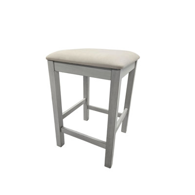 Elegant White 24.25-Inch Space-Saving Backless Counter Stool Set