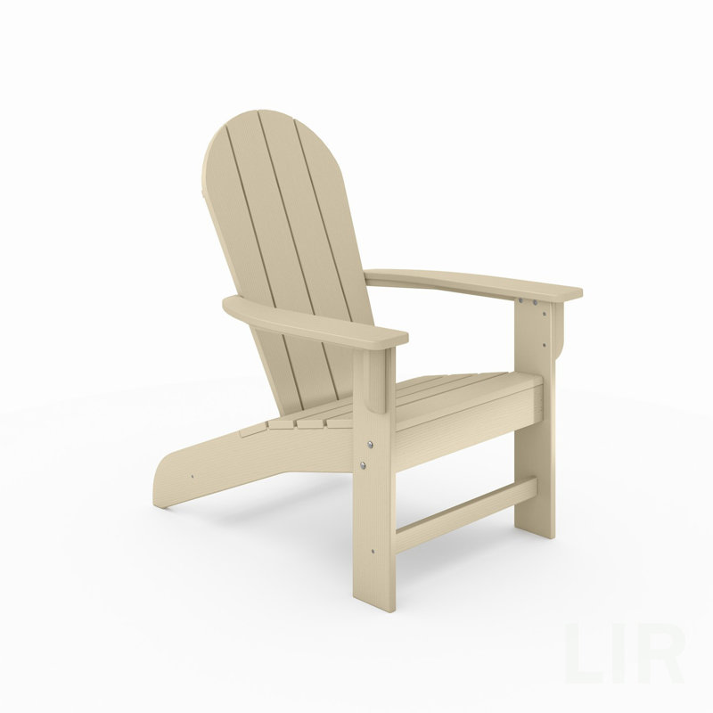 Adirondack Chair – Premium HDPE Poly Lumber For Pool, Patio, And Garden Elegance, Chair, Beige