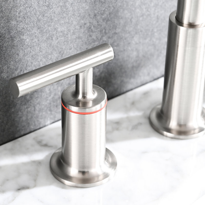 8 In. Bathroom Faucet Brushed Nickel - Solid Brass, 360 Swivel, 1.5 Gpm Flow Rate, Splash Spout, Pop Up Drain Ceramic Disc Valves, Dense Water Foam,