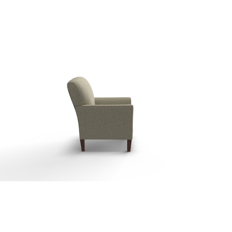 Shirleyann Upholstered Club Chair, Dark Walnut, Tan Polyester Blend
