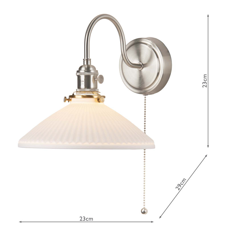 Wall Light, Antique Chrome