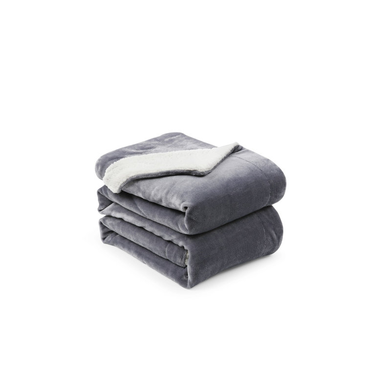 Couverture en sherpa, Très grand, Gris