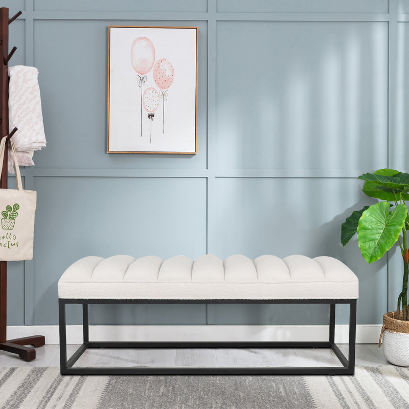 Banc rembourré Radita, Blanc