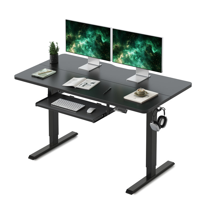 Huzaifa Adjustable Metal Base Standing Desk, 46" H x 55" W x 24" D