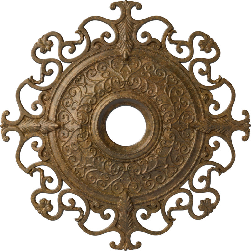 Médaillon de plafond Endurathane Orléans, P 38 3/8 po x P 6 5/8 po x P 2 7/8 po (convient aux auvents jusqu'à 8 1/4 po), finition bronze frotté peint à la main