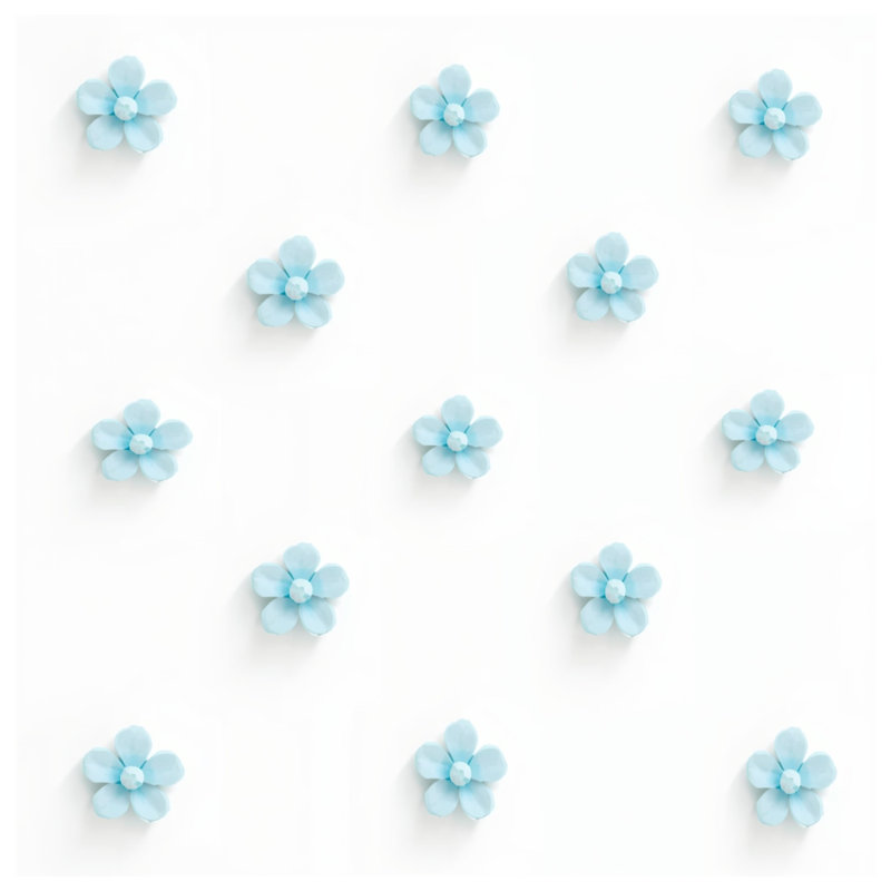 Blue Floral Arrangement Bath Mat, 24in W x 17in L