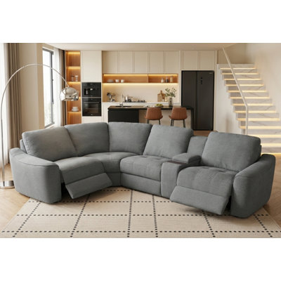 Luxurious 5-Piece Electric Power Reclining Sectional Sofa With Hidden Storage & Wireless Charging