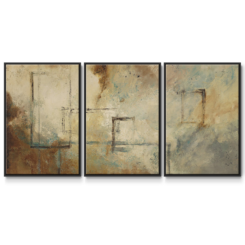 Zen Path II - Toile encadrée multi-pièces, H 24 po x l 48 po x P 2 po, Noir