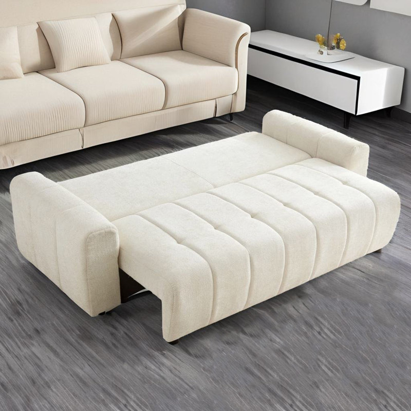 Chisum 94.48'' Upholstered Sleeper Sofa, Beige