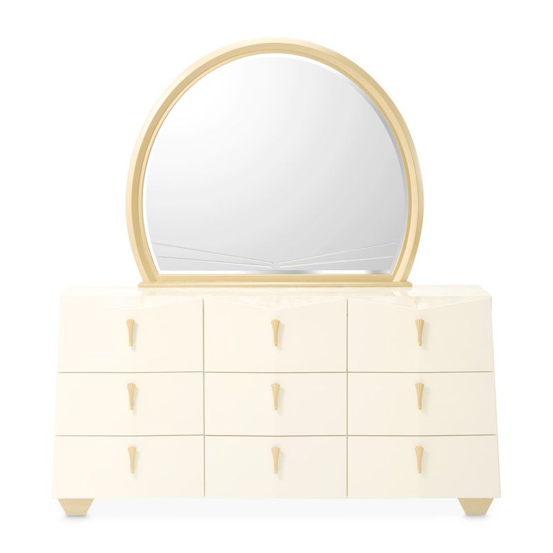 Commode avec miroir Fantosini - perle crémeuse