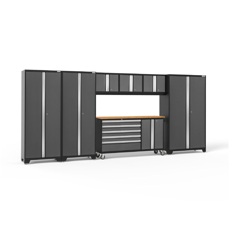 Bold Series 7 Piece Complete Garage Storage System, Gray, No, Bamboo