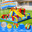 Glissade d'eau gonflable de 16 pi x 11 pi pour les enfants avec souffleur d'air, parc aquatique géant 8 en 1 avec 2 minutes de soufflage pour la cour extérieure avec zone de soccer, glissade longue, piscine, maisonnette gonflable