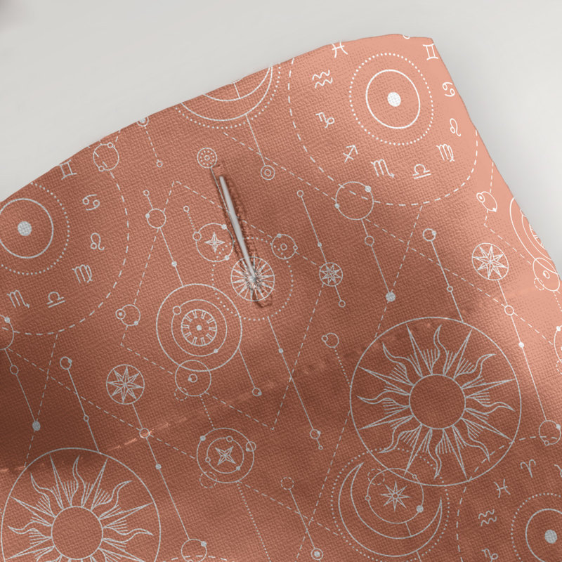 Rideau de douche simple astrologie, Orange