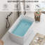 Baignoire autoportante 49 po en acrylique, trempage japonais carré, blanc brillant, baignoire élégante