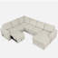 Ensemble de canapé de 107,5 po en forme de U, avec fauteuil de rangement, avec équipement de chargement, beige-1504576833
