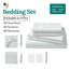 New Season - Ensemble de draps en coton - Draps 100% coton à densité de tissage 400 fils avec draps en coton doux (très grand, blanc optique brillant)-117459772-117459770