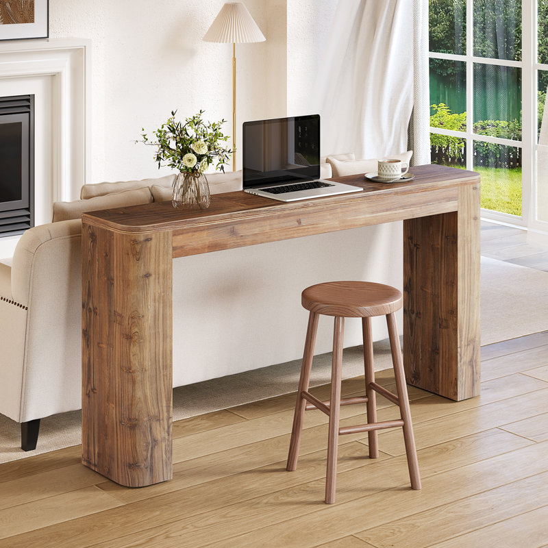 63" Solid wood Console Table 