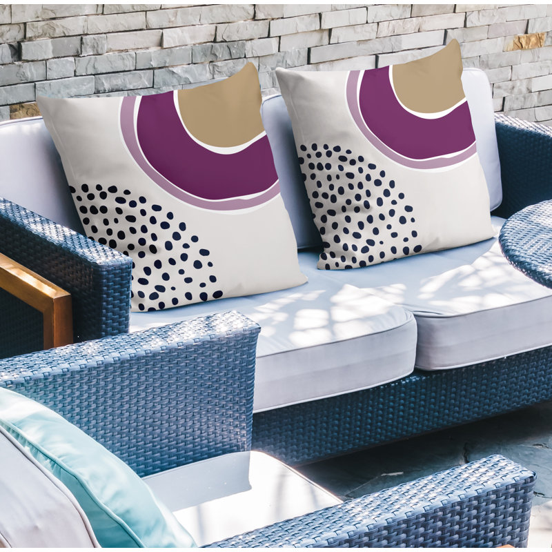 Jeté carré en polyester / mélange de polyester intérieur / extérieur, L 17 po x H 17 po, Mauve