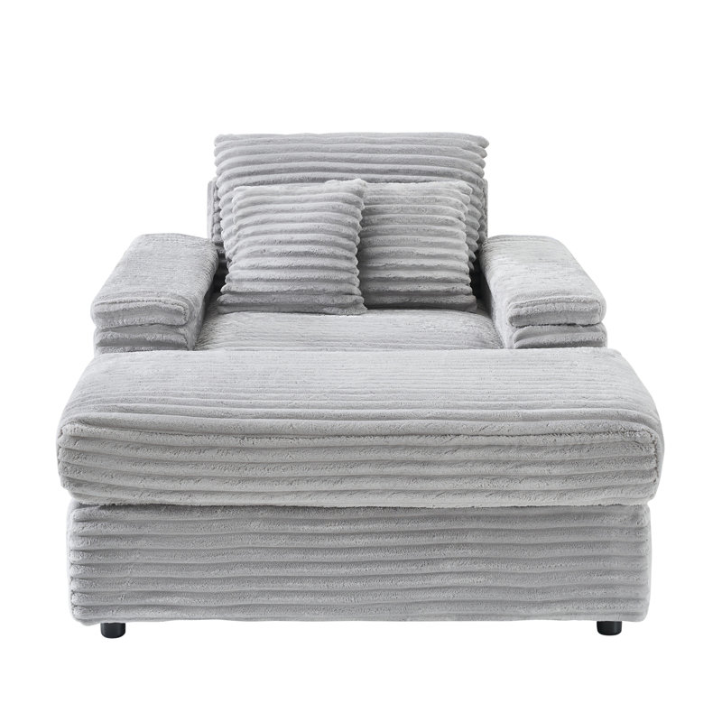 Canapé simple en velours côtelé 42,52 pouces, Gris