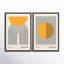 Mid Century Modern Boho Bauhaus Solar Sun Abstract Art Decor Framed On Canvas 2 Pieces Print-71660213-71660214