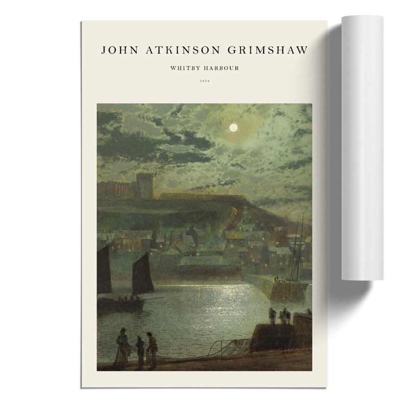 Whitby Harbour Vol.2 by John Atkinson Grimshaw - No Frame Painting, 59cm H x 42cm W x 0.1cm D