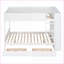 Lit superposé double au-dessus de double avec tiroirs de rangement et amp; Armoire, bois de pin massif Cadre en panneau de fibres à densité moyenne, blanc - idéal pour les familles en pleine croissance