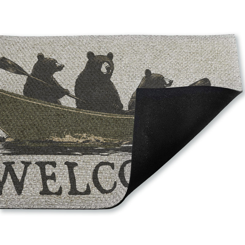 Paillasson Welcome Rowing Bears, par Jim Baldwin, 18 po x 30 po