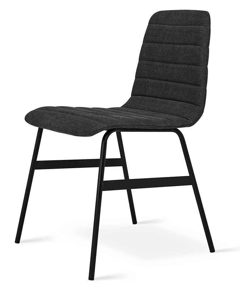 LOUIS modern black upholstered glamour New York-style steel chair 49x55x95
