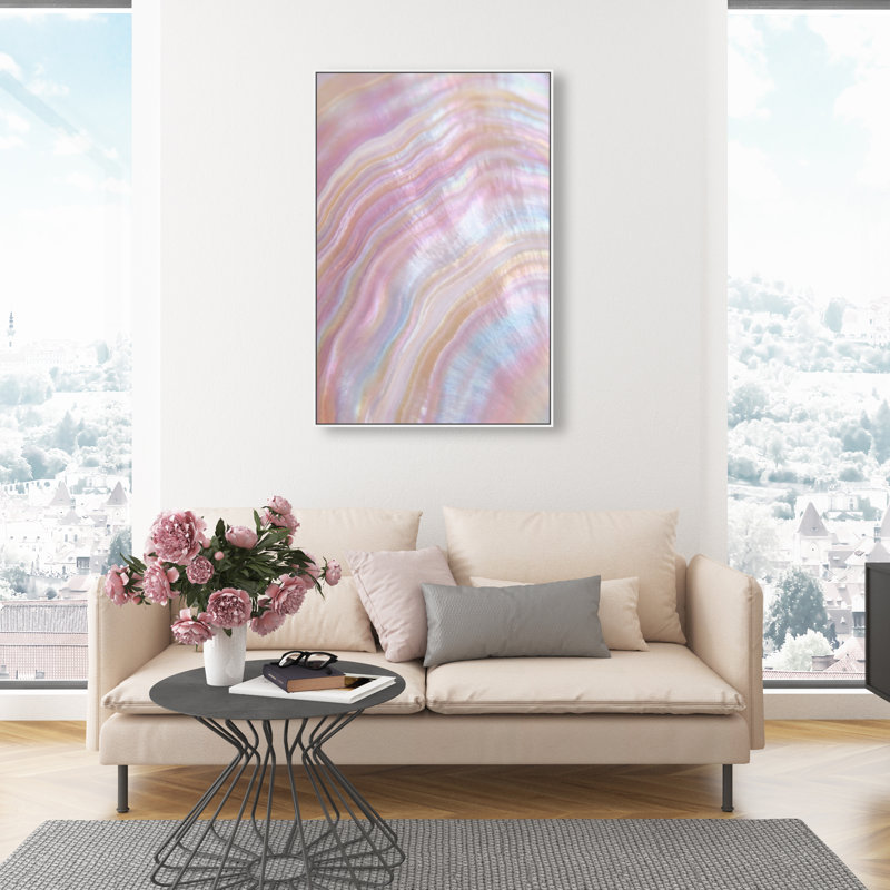 Blush Seashell Print by Oliver Gal, 55"H x 37"W, White Floater Frame