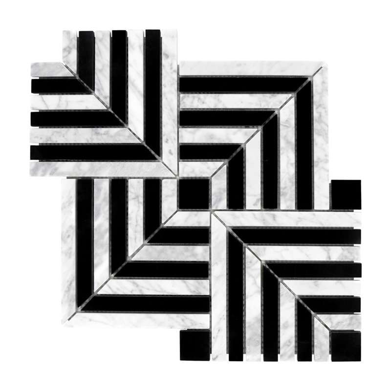 11.81" x 11.81" Natural Stone Floor & Wall Mosaic Tile