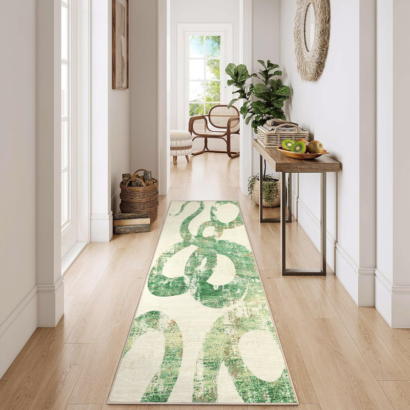 Washable Area Rug Living Room RugsModern Abstract Carpet Floor Rugs for Dining Room Kitchen Playroom Dorm, Runner 2' x 6'