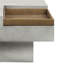 Table basse rustique en ciment avec un design carré et un piédestal gris patiné