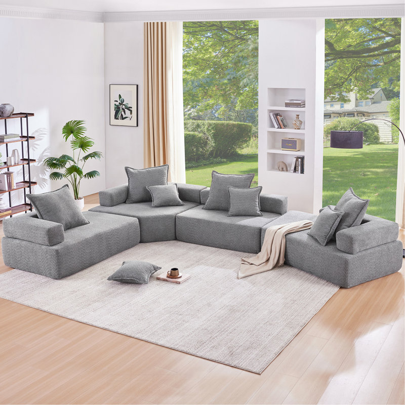 Boneless 156''Oversized Modular U Shaped Sectional Sofa