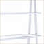 Bibliothèque, H 71,5 po, 6 tablettes contemporaines fixes en bois blanc brillant et métal chromé | Blanc | Bois et métal
