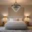 Modern Minimalist Black Wrought Iron Crystal Chandelier
