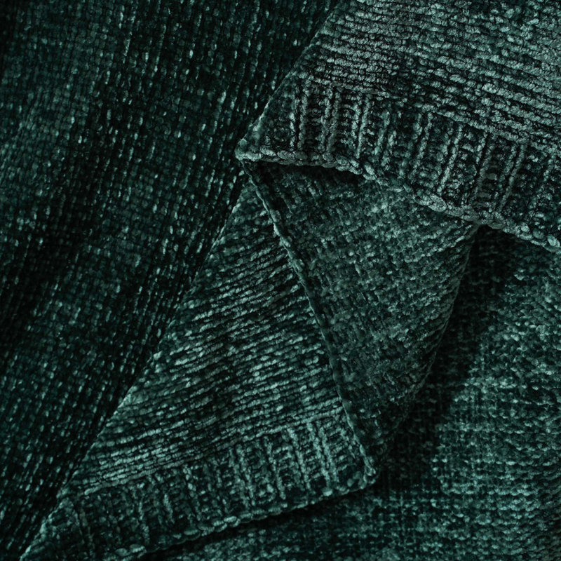 Chenille Knit Throw Blanket, 51"x67", Dark Green